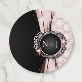 ピンク&ブラックエレガントラグジュア結婚リー フェイバータグ