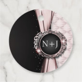 ピンク&ブラックエレガントラグジュア結婚リー フェイバータグ (裏面)