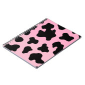 ピンク&ブラックカウズプリントウェスタン女性のカーボーイ ノートブック (左側)