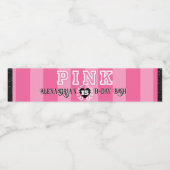 ピンク&ブラックガーリーバースデーパーティーカスタムの年齢 ペットボトルラベル (シングルラベル)