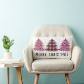 ピンク&ブラッククリスマスツリートリオ ランバークッション (椅子)