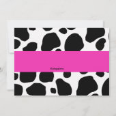 ピンク&ブラックコウプリントガールズファースト誕生日招待状 招待状 (裏面)