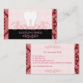 ピンク+ブラックコスメティック歯科 名刺 (正面/裏面)