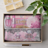 ピンク&ブラックシャビーグラムオートクチュールデコペ紙 薄葉紙 (ギフト)