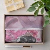 ピンク&ブラックシャビーグラムドレス2 Decopage紙 薄葉紙 (ギフト)