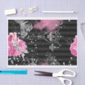 ピンク&ブラックシャビーグラム 薄葉紙 (クラフト)