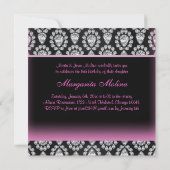 ピンク/ブラックダイヤモンド&ボウキンセアニェラ招待状 招待状 (裏面)