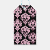 ピンク&ブラックダマスヴィンテージウェディングイベントのお願い ギフトタグ (裏面)