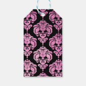 ピンク&ブラックダマスヴィンテージウェディングイベントのお願い ギフトタグ (裏面)