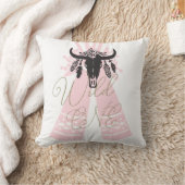 ピンク&ブラックテペアローズボホシックワイルドワン クッション (ブランケット)