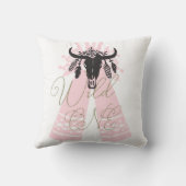 ピンク&ブラックテペアローズボホシックワイルドワン クッション (裏面)