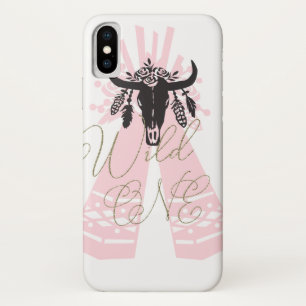 ピンク&ブラックテペアローズボホシックワイルドワン iPhone X ケース