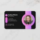 ピンク&ブラックネイリスト 名刺 (正面)