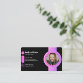 ピンク&ブラックネイリスト 名刺 (スタンド正面)