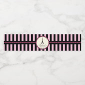 ピンク&ブラックパリバースデーパーティー ペットボトルラベル (シングルラベル)