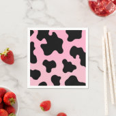 ピンク&ブラックプリントウェスタン女性のカーボーイパーティー スタンダードカクテルナプキン (インサイチュ)