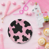 ピンク&ブラックプリントウェスタン女性のカーボーイパーティー ペーパープレート (パーティー)