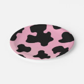 ピンク&ブラックプリントウェスタン女性のカーボーイパーティー ペーパープレート (アングル)