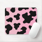 ピンク&ブラックプリントウェスタン女性のカーボーイパーティー マウスパッド (マウス)