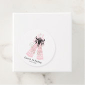 ピンク&ブラックボホワイルドワンガールズバースデーパーティー フェイバータグ (インサイチュ)