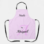 ピンク&ブラック爪、 ネイル: 「あなたの名前」 エプロン (正面)