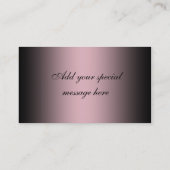 ピンク&ブラック結婚のケーキ名刺 名刺 (裏面)