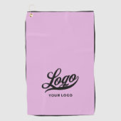 ピンク+ブラック縁ど会社ロゴ・ビジネス・クラブ ゴルフタオル (正面)