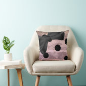 ピンク&ブラック金ゴールド水玉模様シックボウトレンディーグラム クッション (椅子)