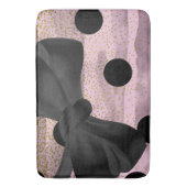 ピンク&ブラック金ゴールド水玉模様シックボウトレンディーグラム バスマット (正面縦)