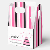 ピンク&ブラック16お誕生日ケーキパーティーの好意ボックス フェイバーボックス (オープン)