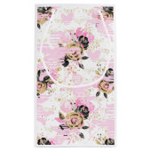 ピンク、ブラック、および金ゴールドフローラ抱き枕 スモールペーパーバッグ (裏面)