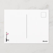 ピンク ブラック ウィンター シーン デート ナイト バレンタインズ デー ポストカード (裏面)