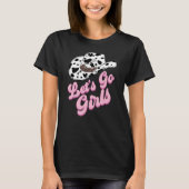 ピンク ブラック ウェスタン Let's Go Girls ブライズパーティー Tシャツ (正面)