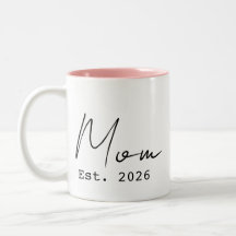 ピンク ブラック エレガント スクリプト 新米ママ Est. 2026