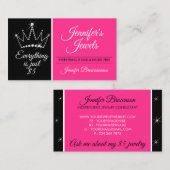 ピンク ブラック クラウン ブリング ダイヤモンド ジュエリー 名刺 (正面/裏面)