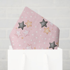 ピンク ブラック クリーム 星 誕生日 薄葉紙