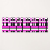 ピンク、ブラック、グレーの格子模様 ヨガマット (正面(横))