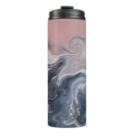 ピンク ブラック グレー 装飾的な 水彩 マーブル タンブラー