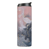 ピンク ブラック グレー 装飾的な 水彩 マーブル タンブラー (回転左)