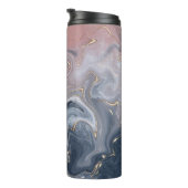 ピンク ブラック グレー 装飾的な 水彩 マーブル タンブラー (回転右)