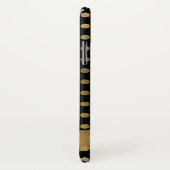 ピンク、ブラック、ゴールドフォイルの水玉模様名 Case-Mate iPhoneケース (裏面/右)