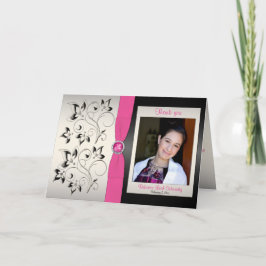 ピンク、ブラック、シルバーのサンキューカード（写真あり） サンキューカード