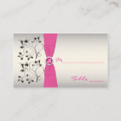 ピンク、ブラック、シルバーのプレイスカード プレイスカード (裏面)