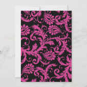 ピンク、ブラック、シルバーの卒業招待状2024 招待状 (裏面)