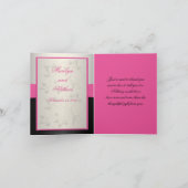 ピンク、ブラック、シルバーの感謝カード サンキューカード (内部)