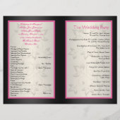 ピンク、ブラック、シルバーの結婚式 プログラム (裏面)