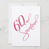 ピンク ブラック シルバー 60歳の誕生日招待状 招待状 (裏面)