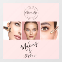 ピンク ブラック スクリプト ロゴ 3 枚の写真 メイクアップ ウィンドウサイン