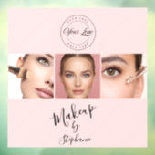 ピンク ブラック スクリプト ロゴ 3 枚の写真 メイクアップ ウィンドウサイン (シート3)