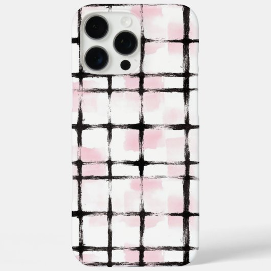 ピンク ブラック ストライプ Case-Mate iPhoneケース (裏面)